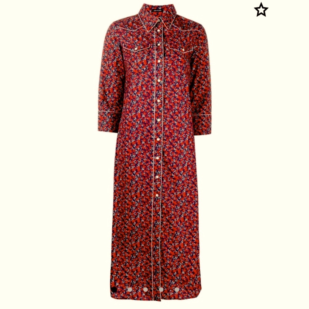 R13 | 3/4 Sleeve Western Cowboy Dress ~ Liberty of London 100% Cotton ~ Amazing!